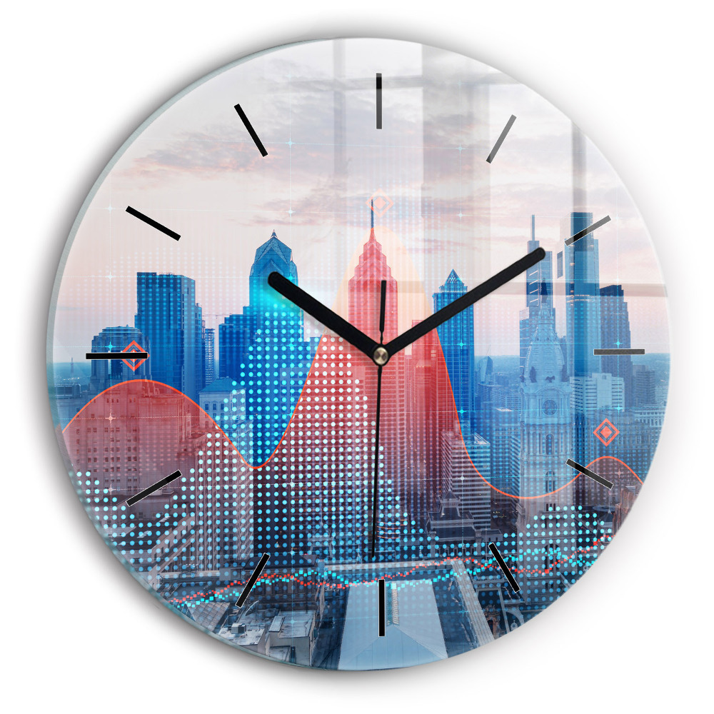 Gratte-ciel à Philadelphie Horloge ronde murale