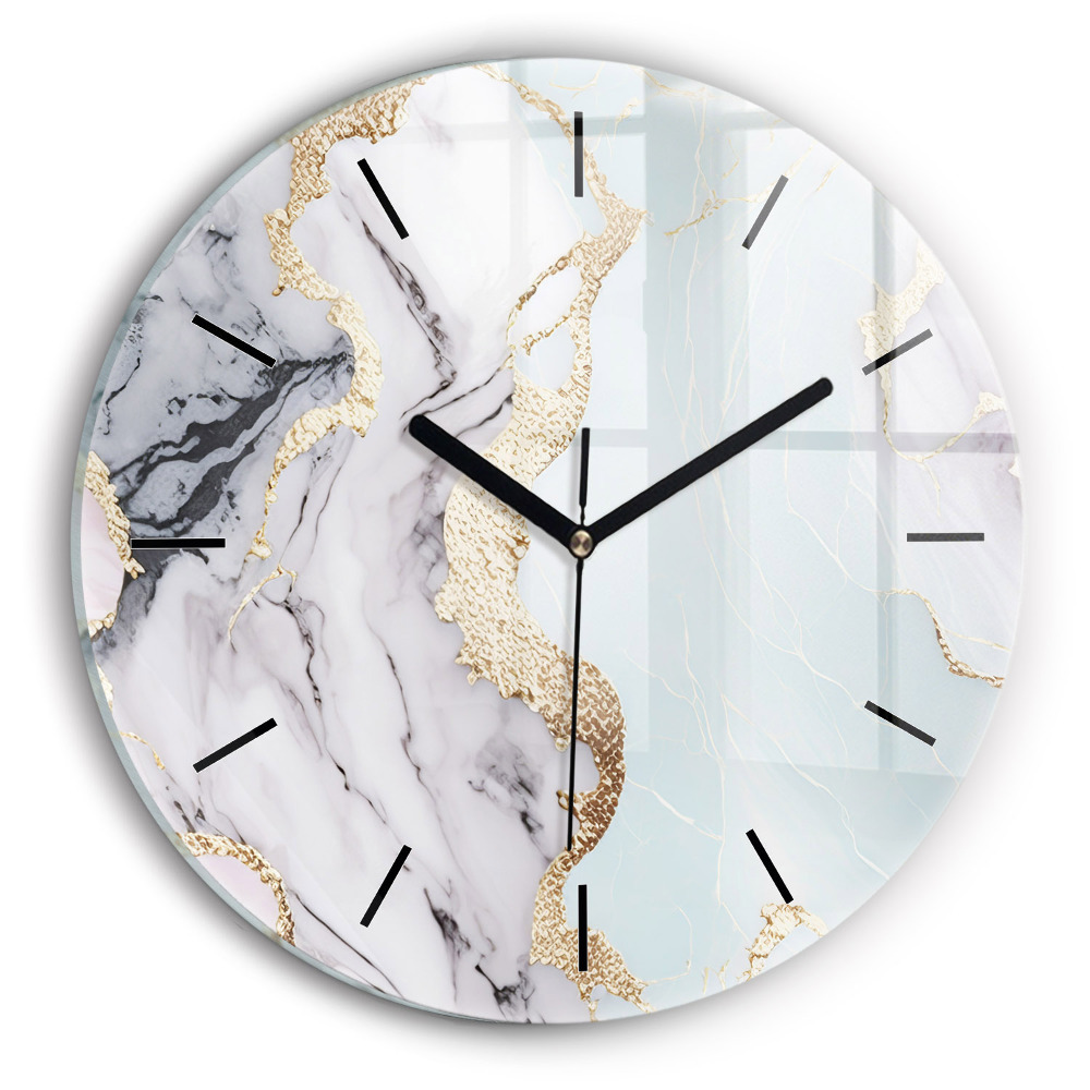 Marbre pastel Horloge ronde en verre
