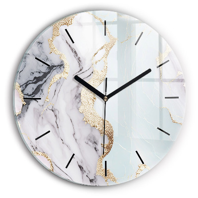 Marbre pastel Horloge ronde en verre
