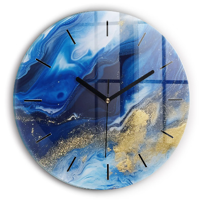Marbre bleu Horloge ronde murale