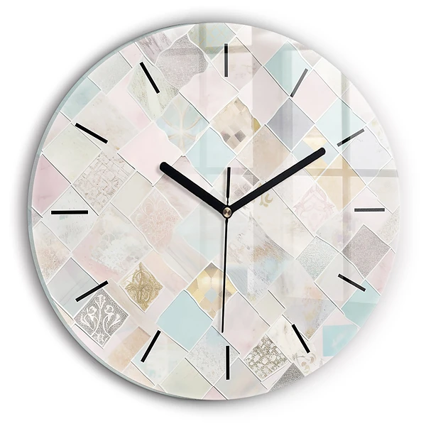 Tuiles colorées Horloge ronde