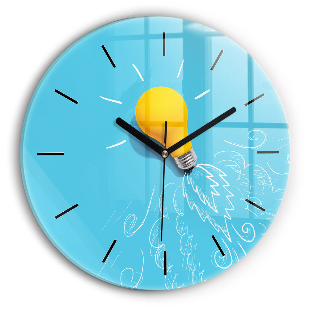 Dessin d'ampoule Horloge ronde en verre