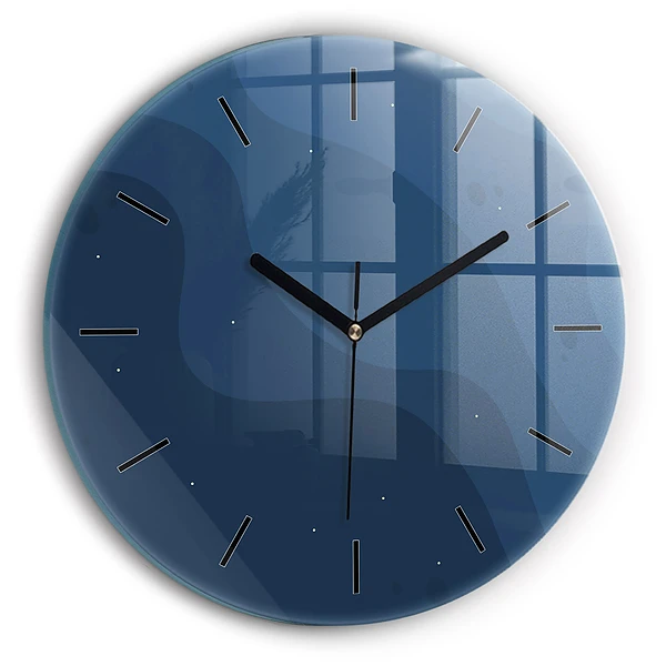 Vagues bleues Horloge ronde en verre