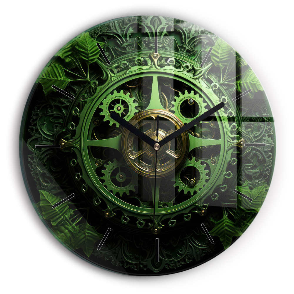 Mécanisme vert Horloge ronde murale