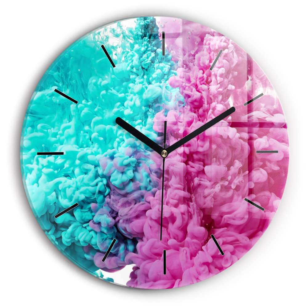 Art moderne - taches Horloge ronde en verre