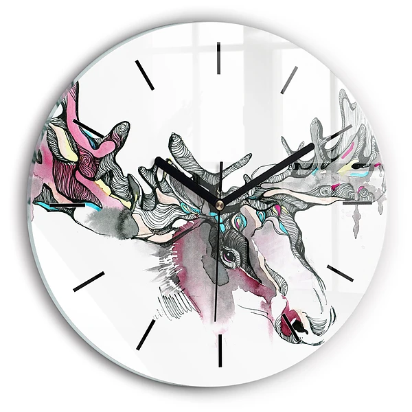Abstraction d'un élan Horloge ronde