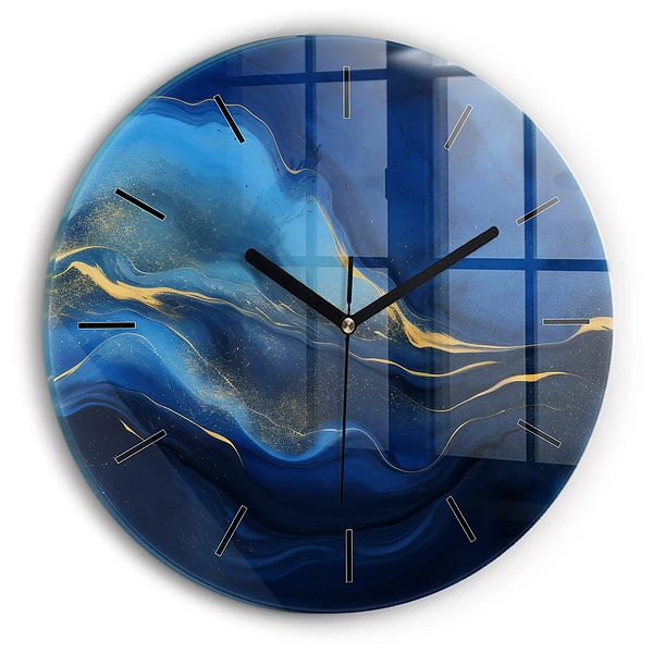Marbre bleu Pendule murale ronde