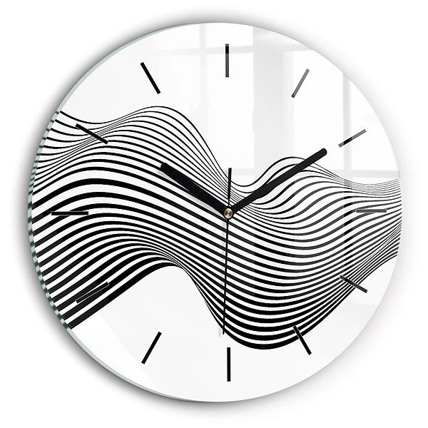 Art en noir et blanc Horloge ronde