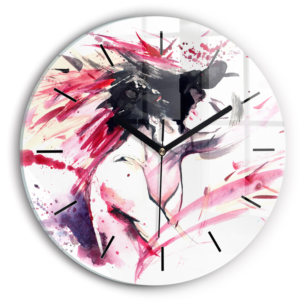 Amoureux abstrait Horloge ronde murale