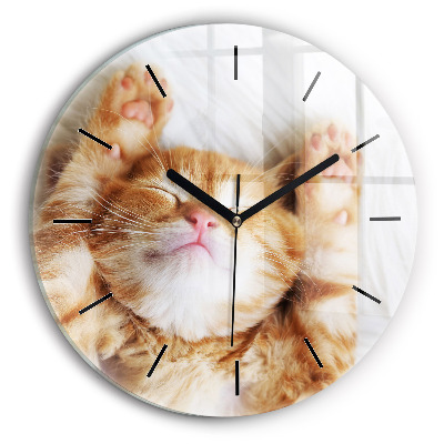 Petit chat endormi Horloge ronde