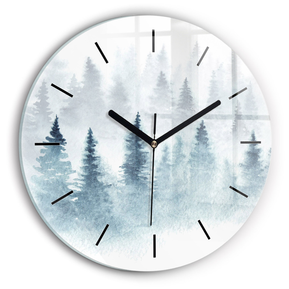 Forêt d'hiver Pendule murale ronde