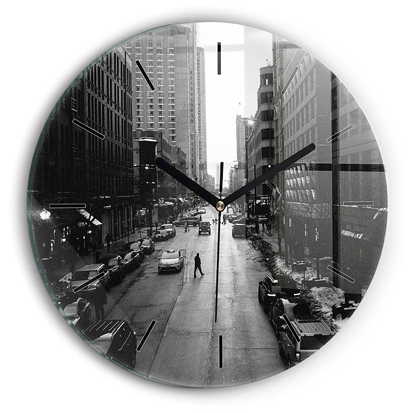 Rue de la ville de Chicago Horloge ronde
