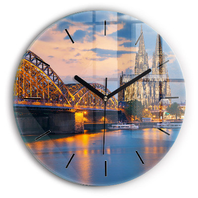 Vue de l'hôtel de ville Pendule murale ronde