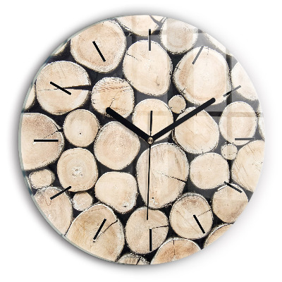 Tronc d'arbre coupé Horloge ronde en verre