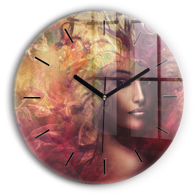 Portrait de femme Horloge ronde