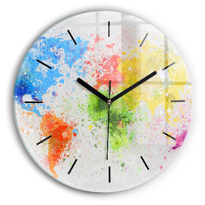 Carte du monde sur papier Pendule murale ronde