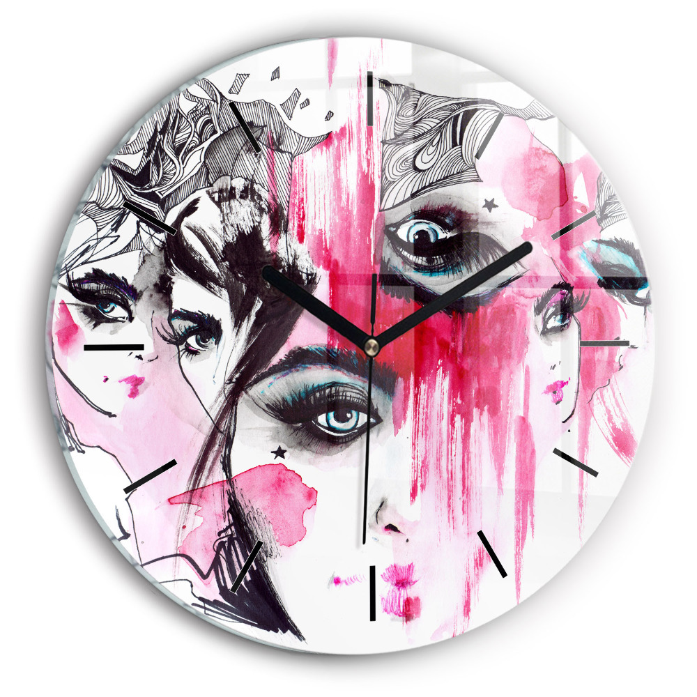 Abstraction aux multiples visages Horloge ronde