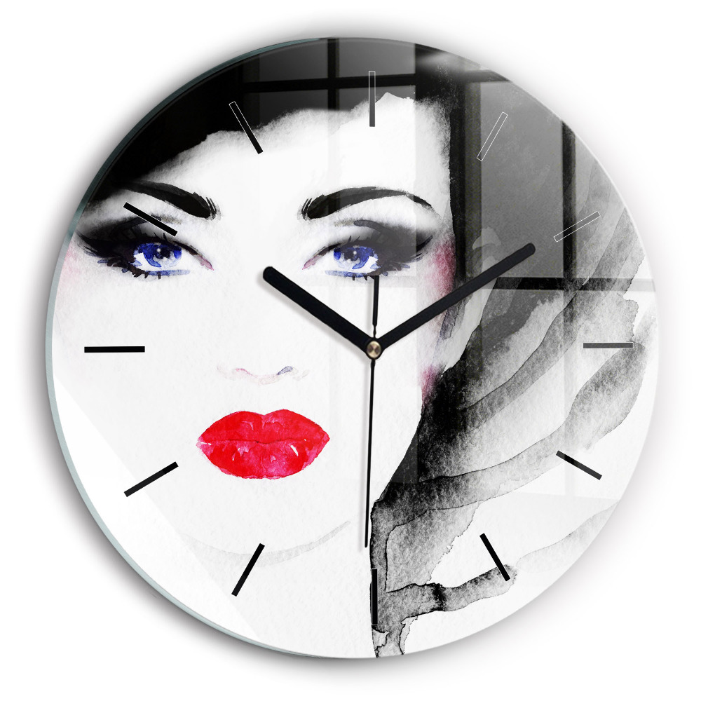 Portrait de femme Pendule murale ronde