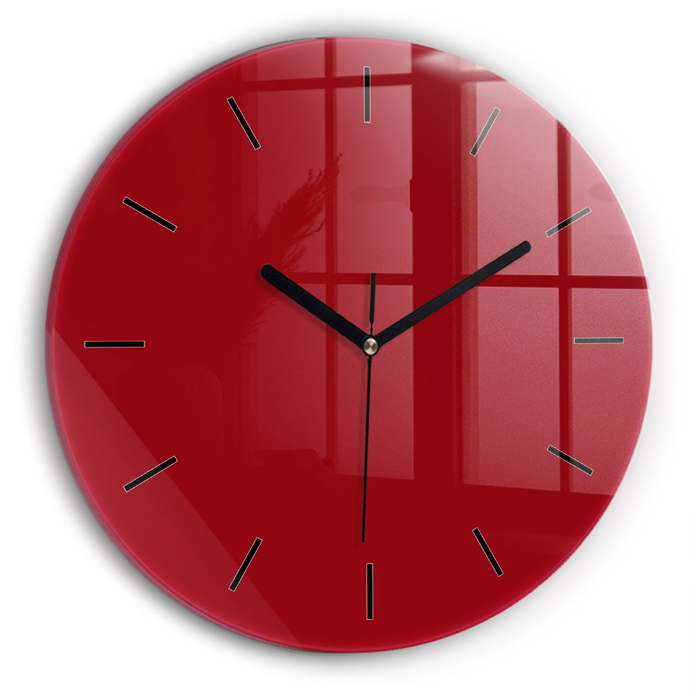 Rouge Pendule murale ronde