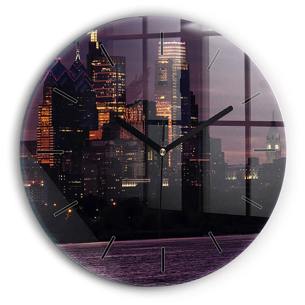 Ligne d'horizon de Philadelphie Horloge ronde