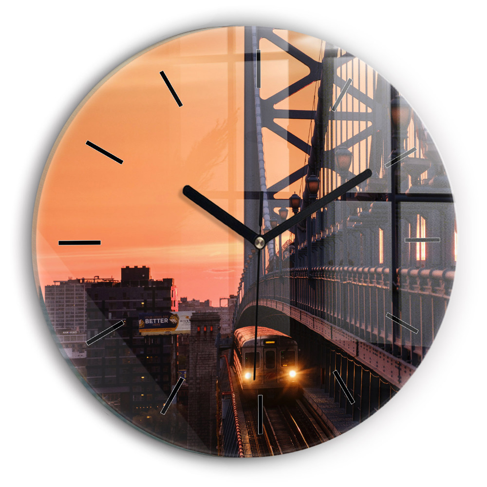 Pont Benjamin Franklin Horloge ronde en verre