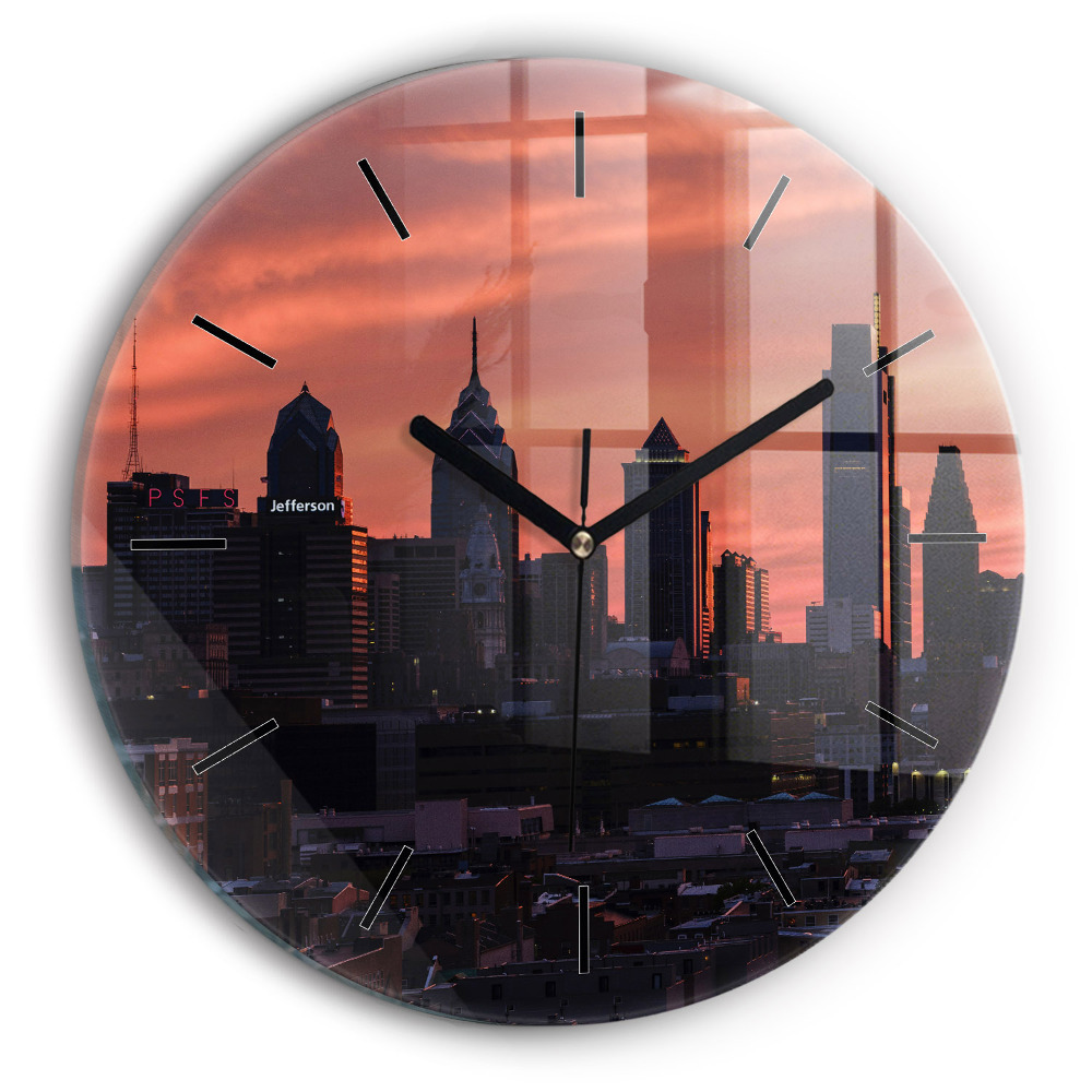 Panorama de Philadelphie Horloge ronde murale