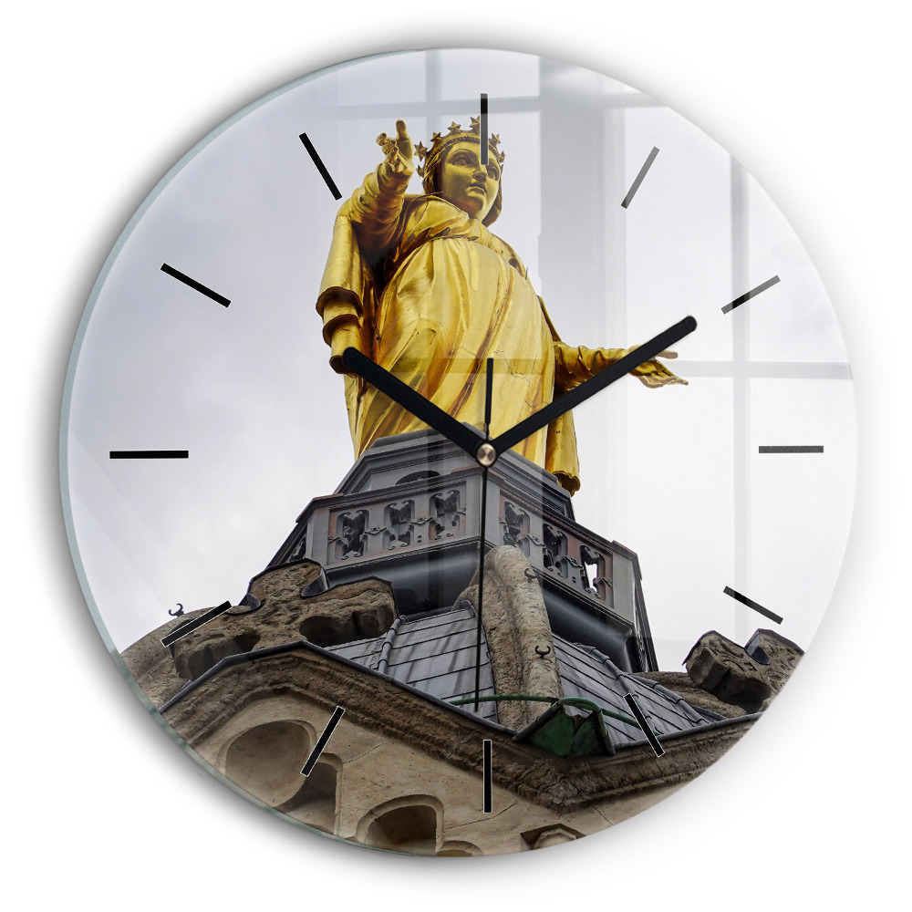 Statue de Notre-Dame à Lyon Horloge ronde