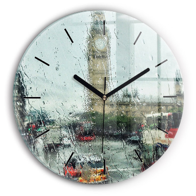 Londres sous la pluie Horloge ronde