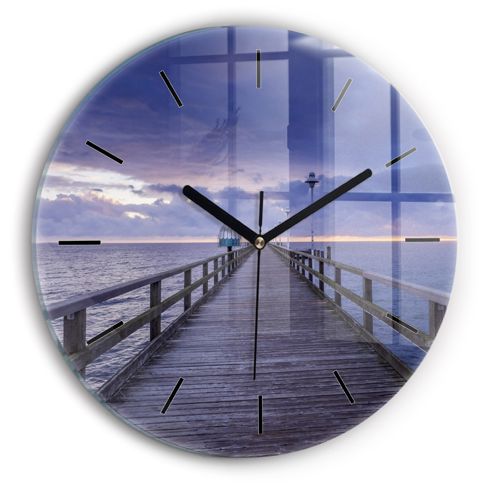 Jetée sur la mer Baltique Horloge ronde