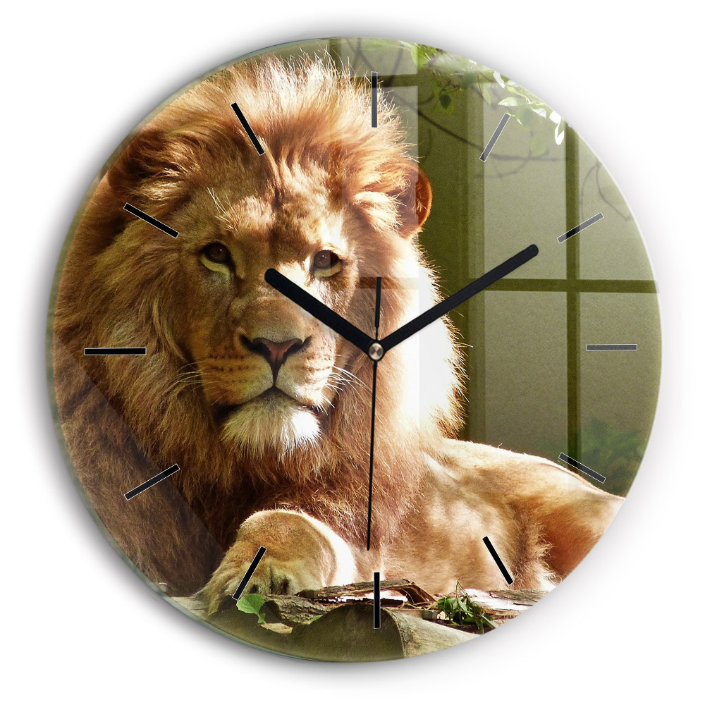 Portrait d'un lion Pendule murale ronde
