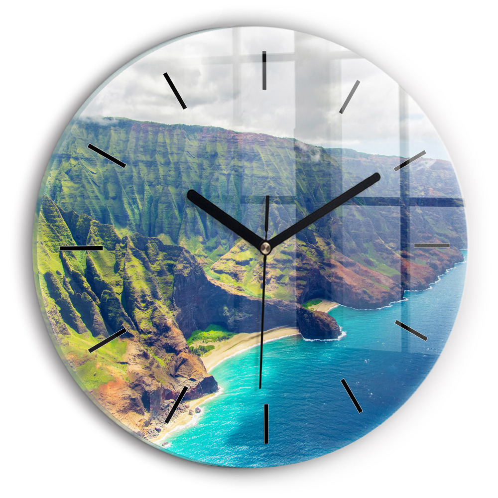 La mer à Hawaï Horloge ronde