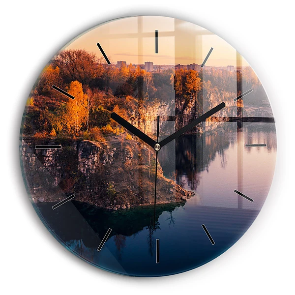 Lac de Cracovie Zakrzówek Horloge ronde murale