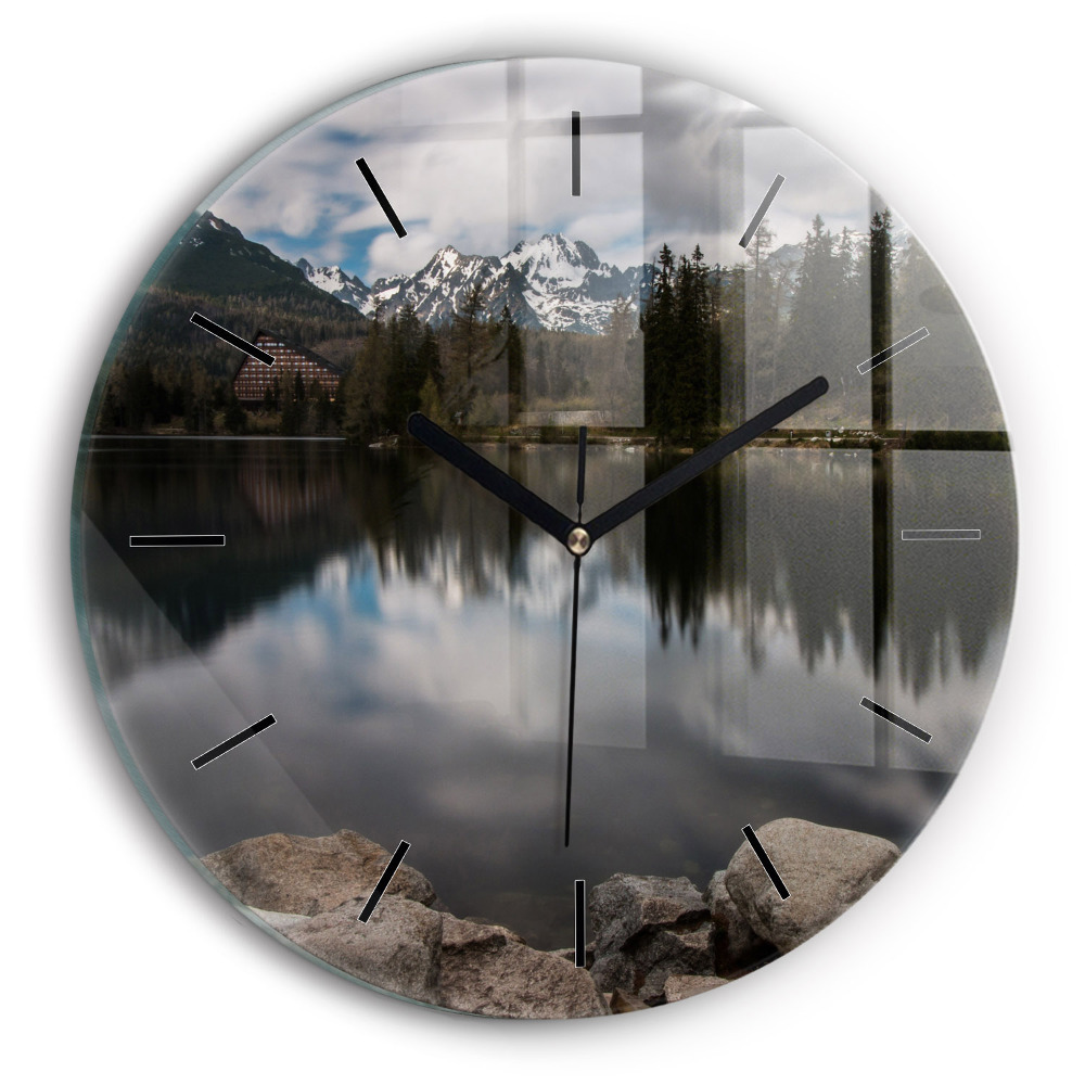 Hautes Tatras en Slovaquie Horloge ronde en verre