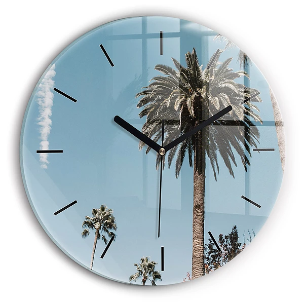 Palmiers à Los Angeles Horloge ronde