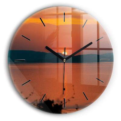 Lac Balaton le soir Pendule murale ronde