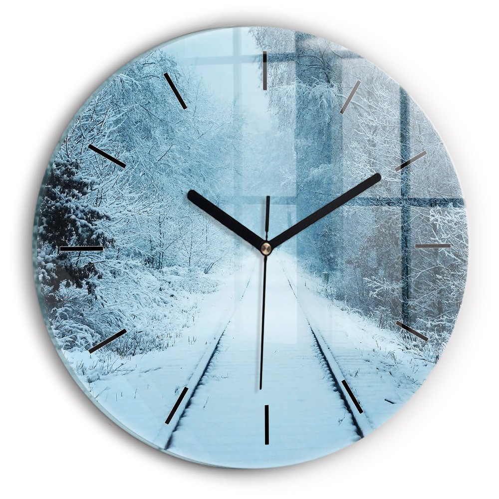 Cerfs sur la voie ferrée Horloge ronde