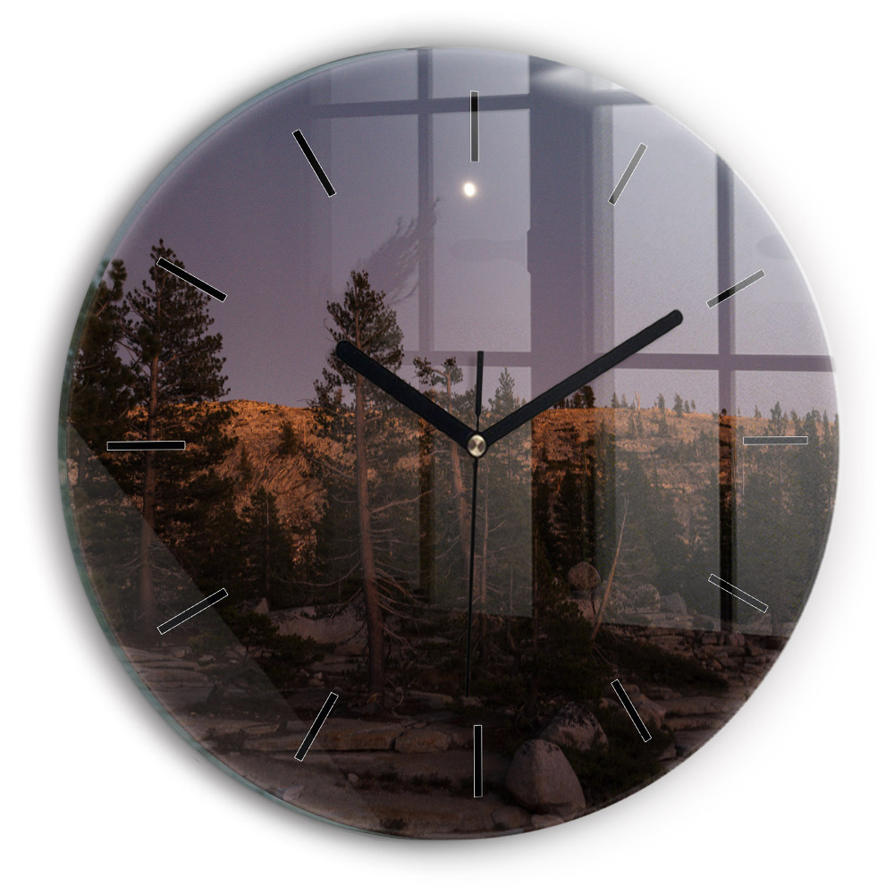 Route caillouteuse de Yosemite Pendule murale ronde