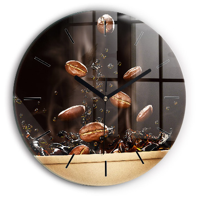 Café chaud Horloge ronde en verre