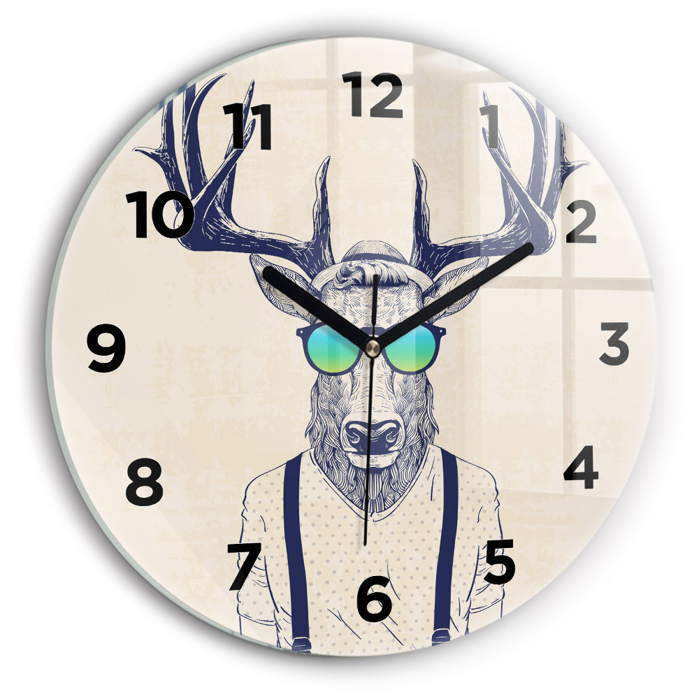 Horloge ronde Cerf abstrait