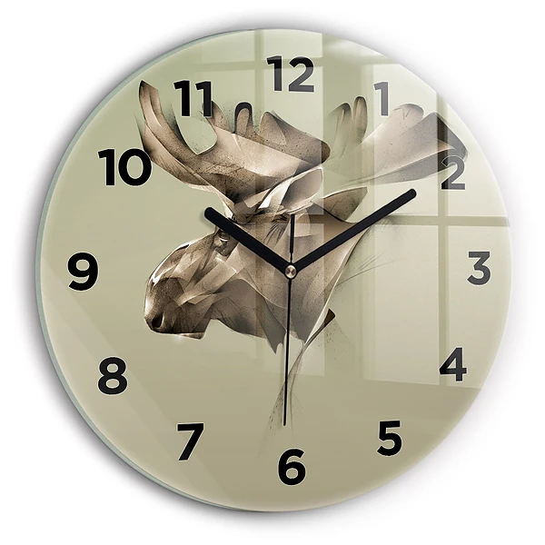 Horloge ronde en verre Elan graphique