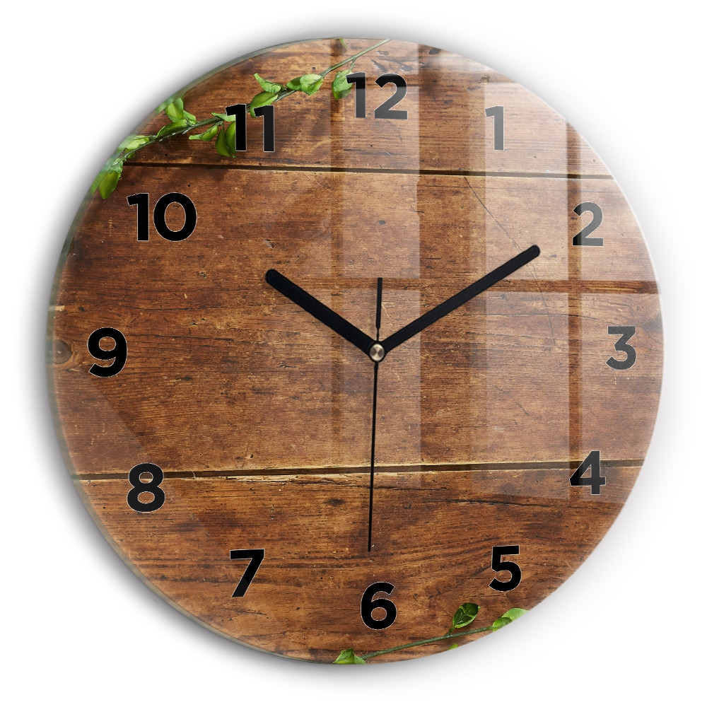Horloge ronde murale Bois rustique