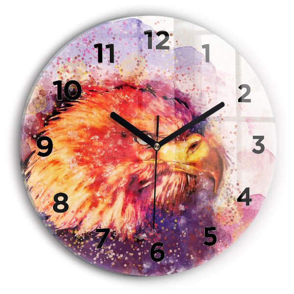 Pendule murale ronde Aigle aquarelle