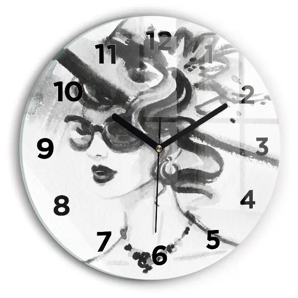 Horloge ronde murale Femme à la mode