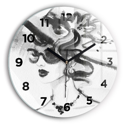 Horloge ronde murale Femme à la mode