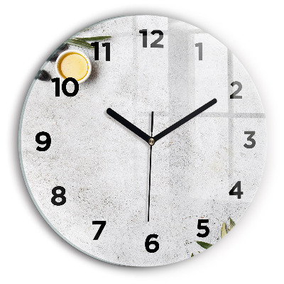 Pendule murale ronde Olives minimalistes