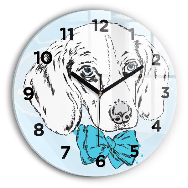 Pendule murale ronde Chien chiot