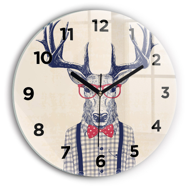 Pendule murale ronde Cerf en chemise