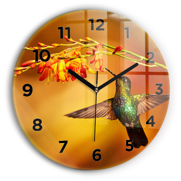 Horloge ronde murale Oiseau colibri