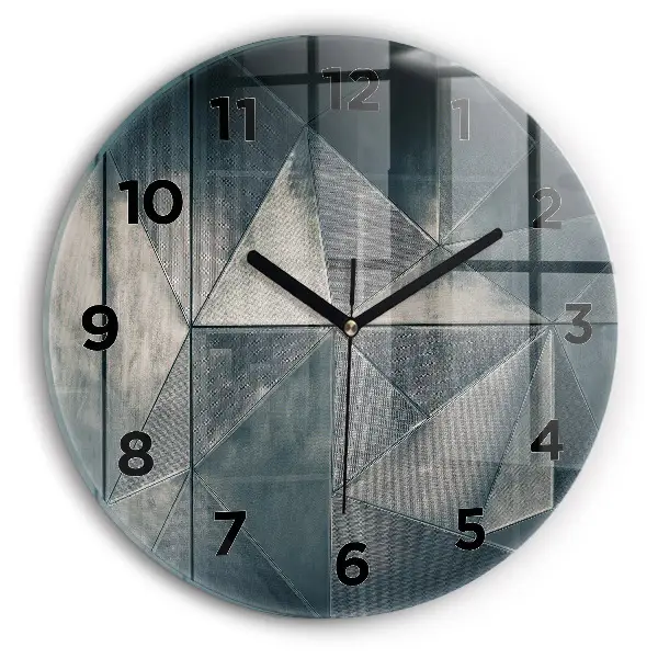 Horloge ronde murale Triangles abstraits en métal