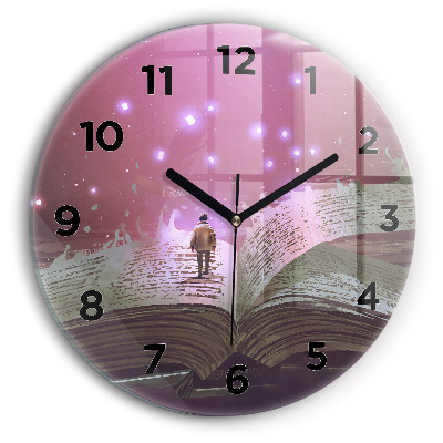 Horloge ronde Abstraction livresque